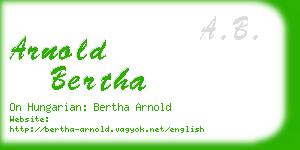 arnold bertha business card